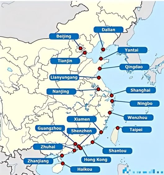 east China ports